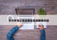 軟件開發(fā)公司資質(zhì)掛靠的簡(jiǎn)單介紹