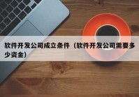 軟件開發(fā)公司成立條件（軟件開發(fā)公司需要多少資金）