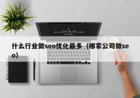 什么行業(yè)做seo優(yōu)化最多（哪家公司做seo）