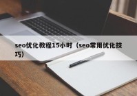 seo優(yōu)化教程15小時（seo常用優(yōu)化技巧）