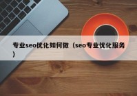 專業(yè)seo優(yōu)化如何做（seo專業(yè)優(yōu)化服務(wù)）