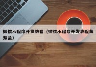 微信小程序開發(fā)教程（微信小程序開發(fā)教程黃壽孟）