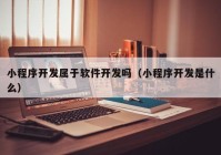 小程序開發(fā)屬于軟件開發(fā)嗎（小程序開發(fā)是什么）