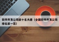 軟件開發(fā)公司前十名大唐（全國軟件開發(fā)公司排名前一百）