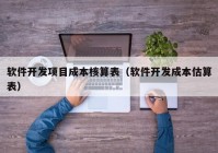 軟件開發(fā)項(xiàng)目成本核算表（軟件開發(fā)成本估算表）
