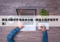 微信小程序開發(fā)技術(shù)介紹（微信小程序程序開發(fā)）