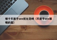 哪個(gè)不屬于seo優(yōu)化范疇（不屬于seo策略的是）