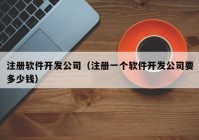 注冊軟件開發(fā)公司（注冊一個(gè)軟件開發(fā)公司要多少錢）